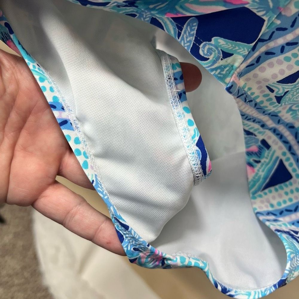 Lilly Pulitzer Blue and Pink One Piece Swimsuit - Picture 4 of 6
